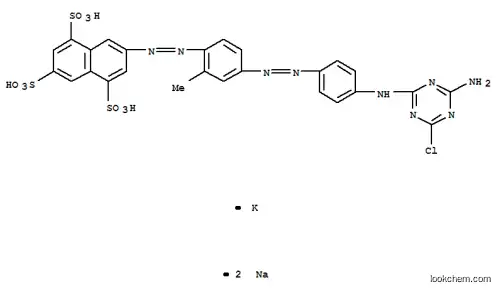 カリウム=ジナトリウム=7-{4-[4-(4-アミノ-6-クロロ-1,3,5-トリアジン-2-イルアミノ)フェニルアゾ]-2-メチルフェニルアゾ}-1,3,5-ナフタレントリスルホナート