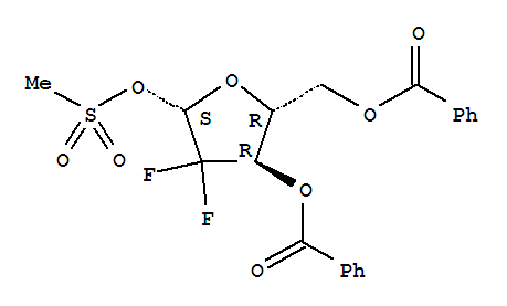 3,5-Bis(benzoyl)-1-methanesulfonyloxy-2-deoxy-2,2-difluororibose(β-form)