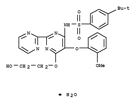 BosentanHydrate;Ro47-0203;Benzenesulfonamide,4-(1,1-dimethylethyl)-N-[6-(2-hydroxyethoxy)-5-(2-methoxyphenoxy)[2,2'-bipyrimidin]-4-yl]-,hydrate(1:1)