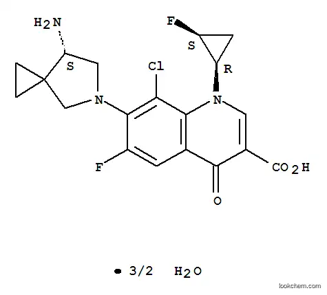 (-)-7-[(7S)-7-アミノ-5-アザスピロ[2.4]ヘプタン-5-イル]-8-クロロ-6-フルオロ-1-[(1R,2S)-2-フルオロシクロプロパン-1-イル]-4-オキソ-1,4-ジヒドロキノリン-3-カルボン酸=3/2水和物