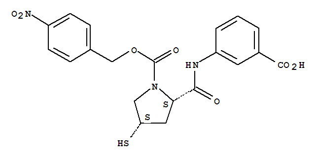 3-[[[(2S,4S)-4-Mercapto-1-(4-nitrobenzyloxy)carbonyl-2-pyrrolidinyl]carbonyl]amino]benzoicacid
