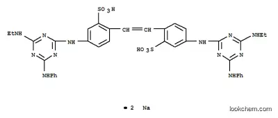 2,2′-(1,2-エテンジイル)ビス[5-[[4-(エチルアミノ)-6-(フェニルアミノ)-1,3,5-トリアジン-2-イル]アミノ]ベンゼンスルホン酸ナトリウム]