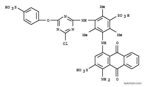 1-アミノ-4-[(3-{[4-クロロ-6-(4-スルホフェノキシ)-1,3,5-トリアジン-2-イル]アミノ}-2,4,6-トリメチル-5-スルホフェニル)アミノ]-9,10-ジオキソ-9,10-ジヒドロアントラセン-2-スルホン酸