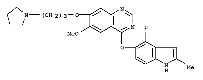 Cediranib(AZD2171);NSC-732208;4-(4-fluoro-2-methyl-1H-indol-5-yloxy)-6-methoxy-7-(3-(pyrrolidin-1-yl)propoxy)quinazoline