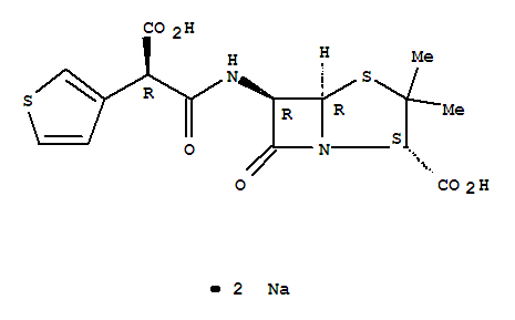 Ticarcillinsodium;AB2288;BRL2288;4-Thia-1-azabicyclo[3.2.0]heptane-2-carboxylicacid,6-[[(2R)-2-carboxy-2-(3-thienyl)acetyl]amino]-3,3-dimethyl-7-oxo-,sodiumsalt(1:2),(2S,5R,6R)-