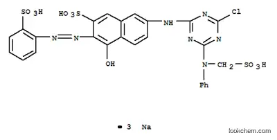 7-[[4-クロロ-6-[N-[(ソジオオキシスルホニル)メチル]アニリノ]-1,3,5-トリアジン-2-イル]アミノ]-4-ヒドロキシ-3-[[2-(ソジオオキシスルホニル)フェニル]アゾ]-2-ナフタレンスルホン酸ナトリウム