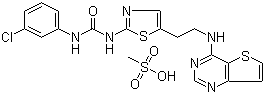SNS-314Mesylate;M1-(3-chlorophenyl)-3-(5-(2-(thieno[3,2-d]pyrimidin-4-ylamino)ethyl)thiazol-2-yl)ureaMesylate