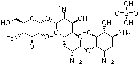 ApramycinSulfate;Ai3-29795;D-Streptamine,O-4-amino-4-deoxy-α-D-glucopyranosyl-(1→8)-O-(8R)-2-amino-2,3,7-trideoxy-7-(methylamino)-D-glycero-α-D-allo-octodialdo-1,5:8,4-dipyranosyl-(1→4)-2-deoxy-,s