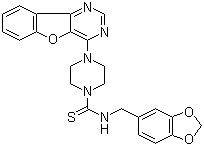 Amuvatinib(MP-470);HPK56;N-(1,3-benzodioxol-5-ylmethyl)-4-benzofuro[3,2-d]pyrimidin-4-yl-1-piperazinecarbothioamide