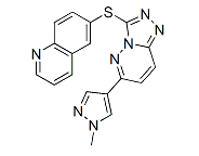 SGX-523;6-(6-(1-methyl-1H-pyrazol-4-yl)-[1,2,4]triazolo[4,3-b]pyridazin-3-ylthio)quinoline