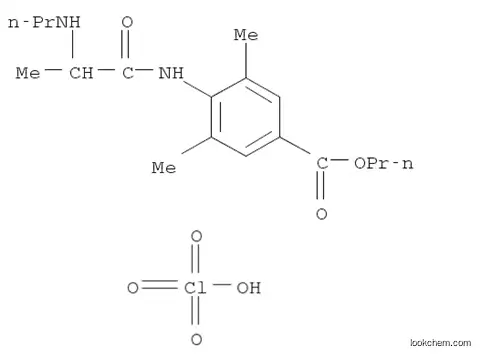벤조산, 3,5-디메틸-4-(2-(프로필아미노)프로피온아미도)-, 프로필 에스테르, 과염소산염