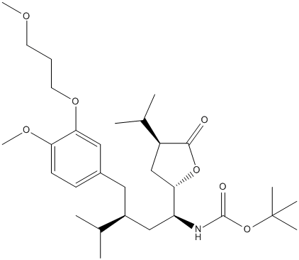 [(1S,3S)-3-[[4-Methoxy-3-(3-methoxypropoxy)phenyl]methyl]-4-methyl-1-[(2S,4S)-tetrahydro-4-(1-methylethyl)-5-oxo-2-furanyl]pentyl]carbamicAcid1,1-tert-ButylEster