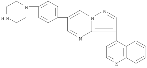 LDN-193189;DM3189;4-(6-(4-(piperazin-1-yl)phenyl)pyrazolo[1,5-a]pyrimidin-3-yl)quinoline