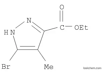Molecular Structure of 1257861-04-3 (ethyl 3-bromo-4-methyl-1H-pyrazole-5-carboxylate)
