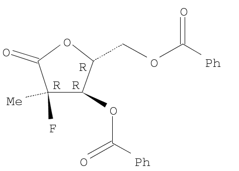 (2R)-2-DEOXY-2-FLUORO-2-METHYL-D-ERYTHROPENTONICACIDGAMMA-LACTONE3,5-DIBENZOATE