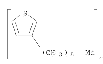 P3HT;Poly(3-hexylthienylene) Poly(hexyl-2,5-thiophenediyl) Poly(3-hexylthiophene-2,5-diyl); Poly(3-n-hexylthiophene); Poly(hexylthiophene);