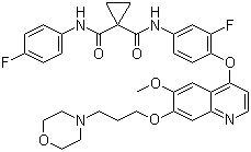 Foretinib(GSK1363089);EXEL-2880,XL-880;N-(3-fluoro-4-(6-methoxy-7-(3-morpholinopropoxy)quinolin-4-yloxy)phenyl)-N-(4-fluorophenyl)cyclopropane-1,1-dicarboxamide