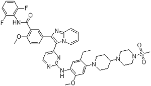 GSK1904529A;N-(2,6-difluorophenyl)-5-(3-(2-(5-ethyl-2-methoxy-4-(4-(4-(methylsulfonyl)piperazin-1-yl)piperidin-1-yl)phenylamino)pyrimidin-4-yl)H-imidazo[1,2-a]pyridin-2-yl)-2-methoxybenzamide