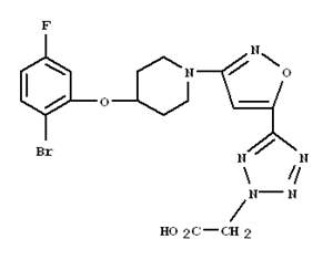 MK-8245;2-(5-(3-(4-(2-bromo-5-fluorophenoxy)piperidin-1-yl)isoxazol-5-yl)-2H-tetrazol-2-yl)aceticacid