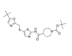 tert-butyl 4-((5-((5-tert-butyloxazol-2-yl) methylthio)thiazol-2-yl)carbamoyl)piperidine-1-carboxylate