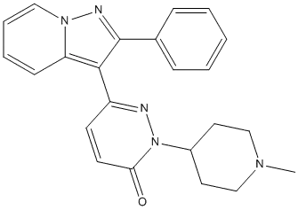 3(2H)-Pyridazinone, 2-(1-methyl-4-piperidinyl)-6-(2-phenylpyrazolo(1,5-a)pyridin-3-yl)-