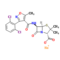 DicloxacillinSodium;Veracillin;BRL1702;4-Thia-1-azabicyclo[3.2.0]heptane-2-carboxylicacid,6-[[[3-(2,6-dichlorophenyl)-5-methyl-4-isoxazolyl]carbonyl]amino]-3,3-dimethyl-7-oxo-,sodiumsalt,hydrate(1:1:1