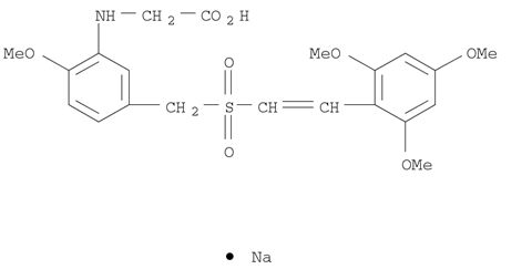 Rigosertib(ON-01910);N-[2-methoxy-5-[[[2-(2,4,6-trimethoxyphenyl)ethenyl]sulfonyl]methyl]phenyl]-glycine,sodiumsalt(1:1)