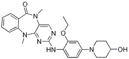 XMD8-92;2-[[2-ethoxy-4-(4-hydroxy-1-piperidinyl)phenyl]amino]-5,11-dihydro-5,11-dimethyl-6H-pyrimido[4,5-b][1,4]benzodiazepin-6-one