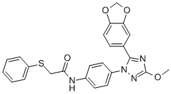 SecinH3;N-(4-(5-(benzo[d][1,3]dioxol-5-yl)-3-methoxy-1H-1,2,4-triazol-1-yl)phenyl)-2-(phenylthio)acetamide