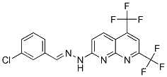 벤즈알데히드, 3-클로로-, [5,7-비스(트리플루오로메틸)-1,8-나프티리딘-2-일]히드라존(9CI)