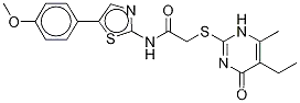 N-[4-(4-メトキシフェニル)チアゾール-2-イル]-2-(4-ヒドロキシ-5-エチル-6-メチルピリミジン-2-イルチオ)アセトアミド