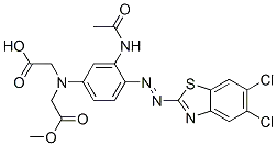 ジメチル=2,2′-[3-(アセチルアミノ)-4-(5,6-ジクロロ-1,3-ベンゾチアゾール-2-イルアゾ)フェニルイミノ]ジアセタート