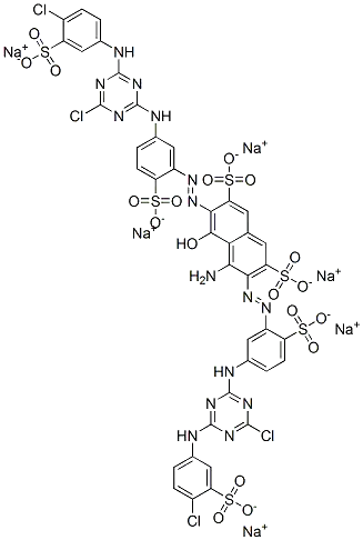 4-アミノ-3,6-ビス[5-[4-クロロ-6-(4-クロロ-3-スルホアニリノ)-1,3,5-トリアジン-2-イルアミノ]-2-スルホフェニルアゾ]-5-ヒドロキシ-2,7-ナフタレンジスルホン酸六ナトリウム