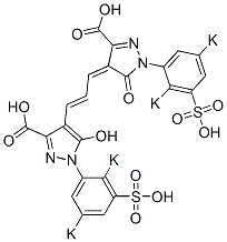 4-[3-[3-カルボキシラト-1-(2,5-ジスルホフェニル)-5-ヒドロキシ-1H-ピラゾール-4-イル]-2-プロペニリデン]-1-(2,5-ジスルホフェニル)-4,5-ジヒドロ-5-オキソ-1H-ピラゾール-3-カルボン酸/カリウム,(1:4)