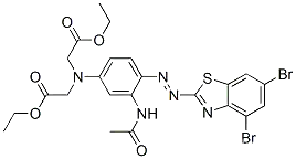 2-[2-アセチルアミノ-4-[ビス(エトキシカルボニルメチル)アミノ]フェニルアゾ]-4,6-ジブロモベンゾチアゾール