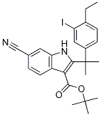 tert-butyl6-cyano-2-(2-(4-ethyl-3-iodophenyl)propan-2-yl)-1H-indole-3-carboxylate