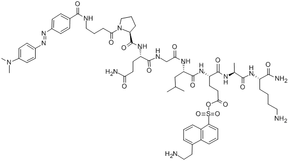 1-[4-[[4-[2-[4-(Dimethylamino)phenyl]diazenyl]benzoyl]amino]-1-oxobutyl]-L-prolyl-L-glutaminylglycyl-L-leucyl-N-[2-[(5-sulfo-1-naphthalenyl)amino]ethyl]-L-glutaminyl-L-alanyl-L-lysinamide