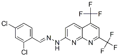 벤즈알데히드, 2,4-디클로로-, [5,7-비스(트리플루오로메틸)-1,8-나프티리딘-2-일]히드라존(9CI)