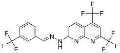 벤즈알데히드, 3-(트리플루오로메틸)-, [5,7-비스(트리플루오로메틸)-1,8-나프티리딘-2-일]히드라존(9CI)
