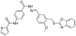 벤조산, 4-[(2-티에닐카르보닐)아미노]-, [[3-[(2-벤족사졸릴티오)메틸]-4-메톡시페닐]메틸렌]히드라지드(9CI)