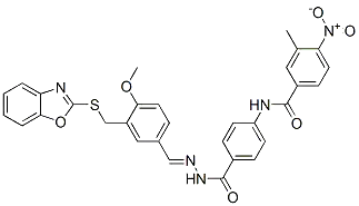 벤조산, 4-[(3-메틸-4-니트로벤조일)아미노]-, [[3-[(2-벤족사졸릴티오)메틸]-4-메톡시페닐]메틸렌]히드라지드(9CI)