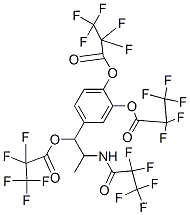 1-{3,4-ビス[(2,2,3,3,3-ペンタフルオロプロパノイル)オキシ]フェニル}-2-(2,2,3,3,3-ペンタフルオロプロパンアミド)プロピル 2,2,3,3,3-ペンタフルオロプロパノアート