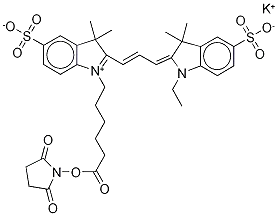 시아닌 3 단관능 헥산산 염료, 숙신이미딜 에스테르, 칼륨염 85%