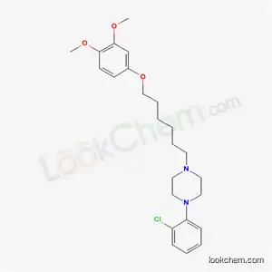 Molecular Structure of 2033-74-1 (1-(2-chlorophenyl)-4-[6-(3,4-dimethoxyphenoxy)hexyl]piperazine)
