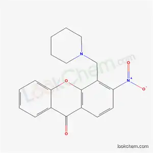 Molecular Structure of 43159-93-9 (3-Nitro-4-(piperidinomethyl)-9H-xanthen-9-one)