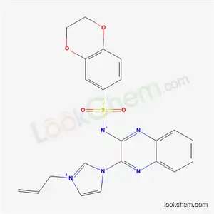 Molecular Structure of 5491-20-3 ((2,3-dihydro-1,4-benzodioxin-6-ylsulfonyl){3-[3-(prop-2-en-1-yl)-1H-imidazol-3-ium-1-yl]quinoxalin-2-yl}azanide)