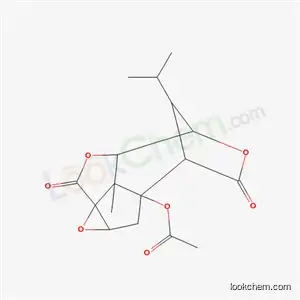 Molecular Structure of 21291-17-8 (8b-methyl-4,8-dioxo-9-(propan-2-yl)hexahydro-3,6-methano-1,5,7-trioxacyclopenta[ij]cyclopropa[a]azulen-2a(6H)-yl acetate)