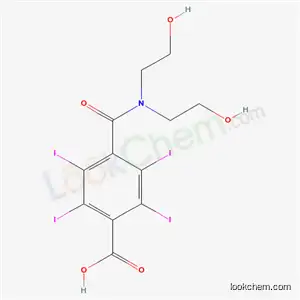 Molecular Structure of 34740-43-7 (4-[bis(2-hydroxyethyl)carbamoyl]-2,3,5,6-tetraiodobenzoic acid)