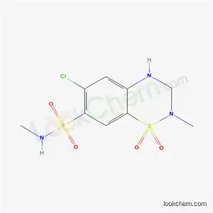 Molecular Structure of 37458-91-6 (6-Chloro-3,4-dihydro-N,2-dimethyl-2H-1,2,4-benzothiadiazine-7-sulfonamide 1,1-dioxide)