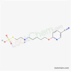 Molecular Structure of 41287-12-1 (2-[5-(5-Cyano-2-pyridyloxy)pentyl]aminoethanethiol sulfate)